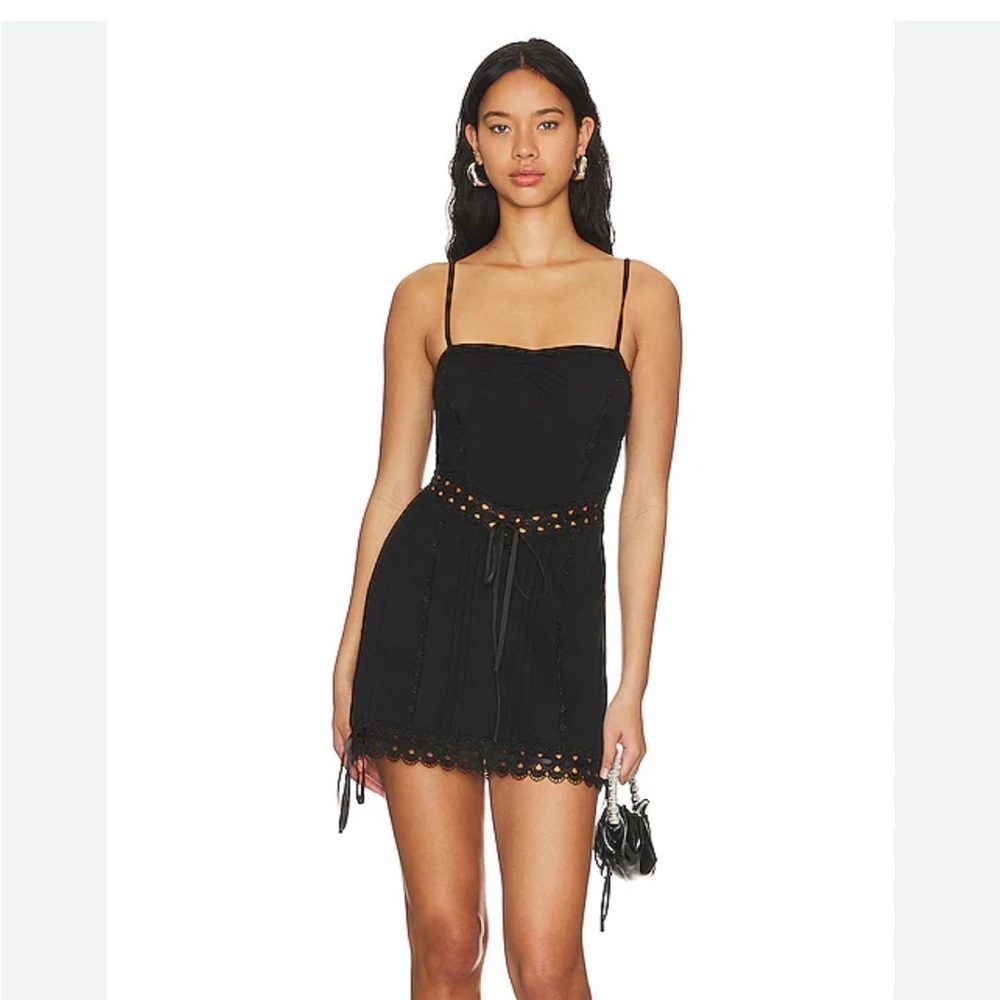 For Love And Lemons Black Sistine Mini Dress